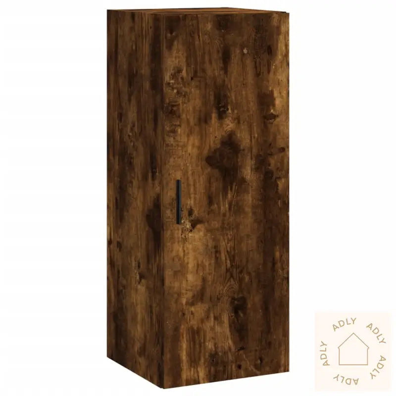 Highboard Røkt Eik 34,5X34X180 Cm Konstruert Tre