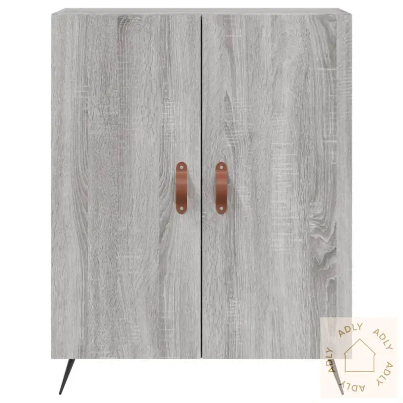 Highboard Grå Sonoma 69,5X34X180 Cm Konstruert Tre