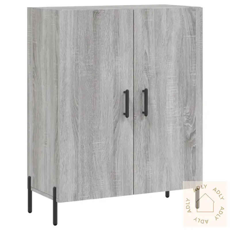 Highboard Grå Sonoma 69,5X34X180 Cm Konstruert Tre