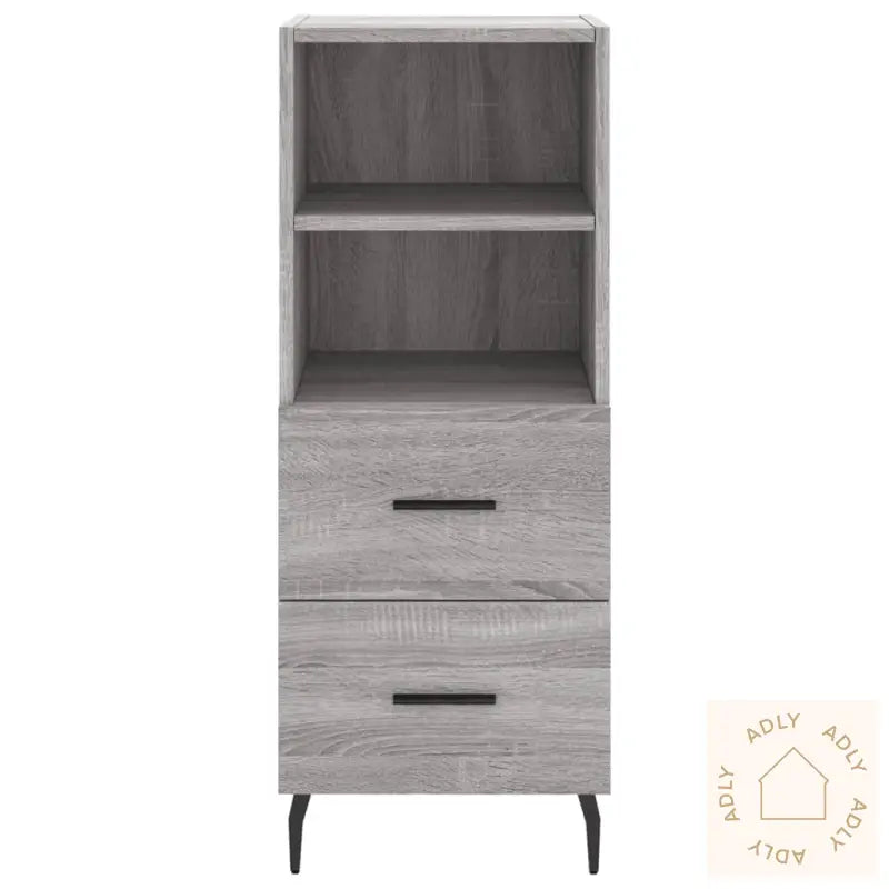 Highboard Grå Sonoma 34,5X34X180 Cm Konstruert Tre