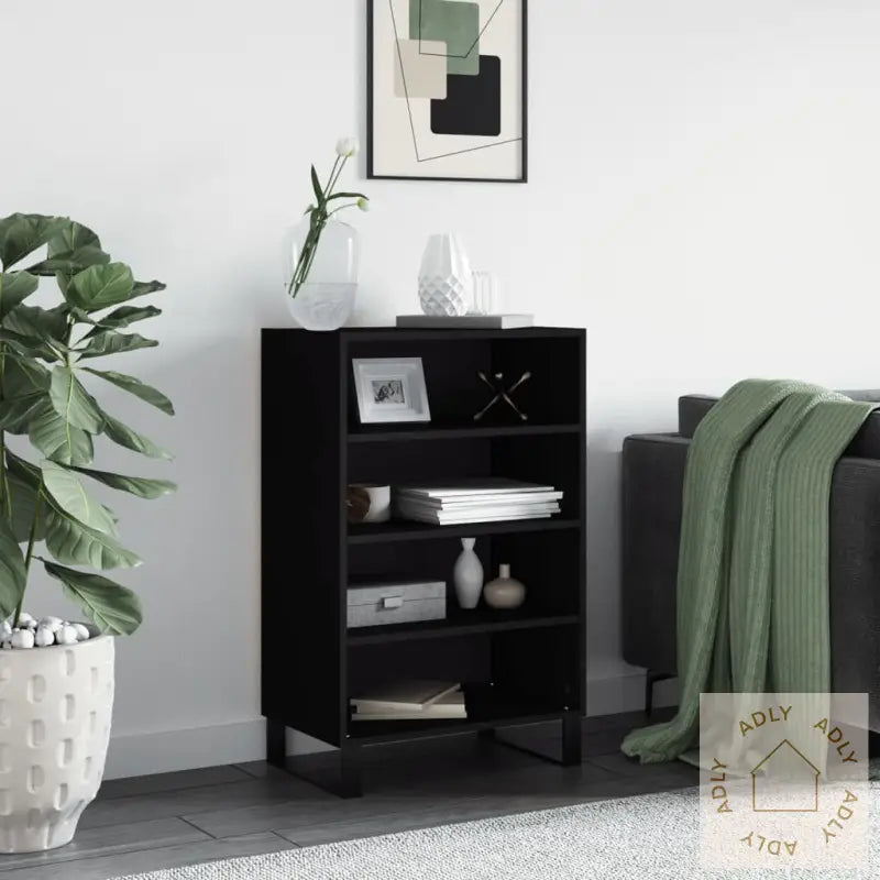 Highboard Svart 57X35X90 Cm Konstruert Tre