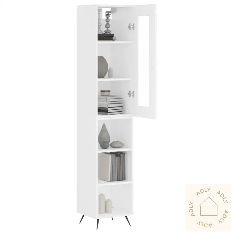 Highboard Hvit 34,5X34X180 Cm Konstruert Tre