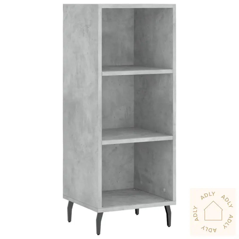 Highboard Betonggrå 34,5X34X180 Cm Konstruert Tre