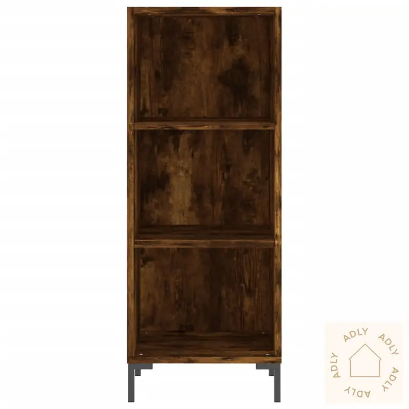 Highboard Røkt Eik 34,5X34X180 Cm Konstruert Tre