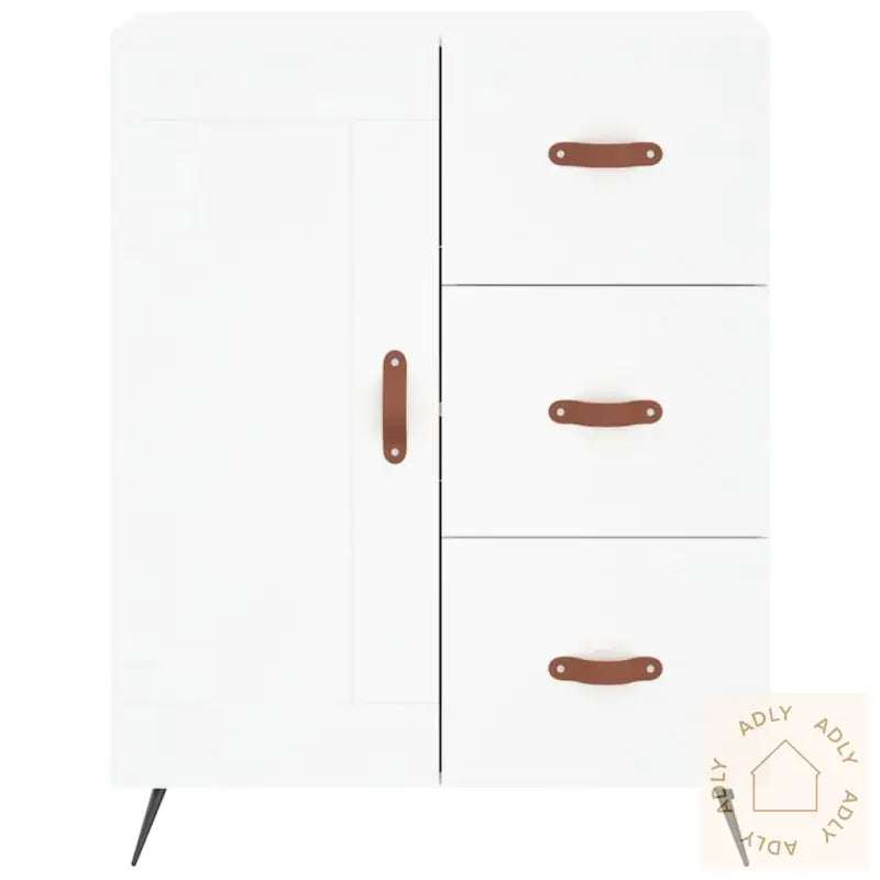 Highboard Hvit 69,5X34X180 Cm Konstruert Tre