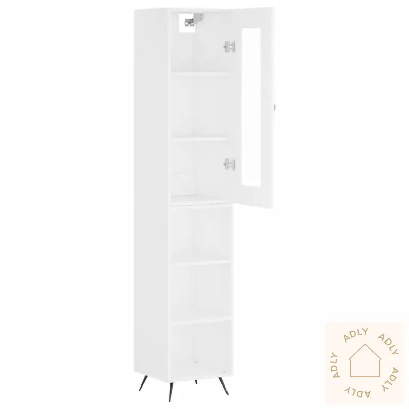 Highboard Hvit 34,5X34X180 Cm Konstruert Tre