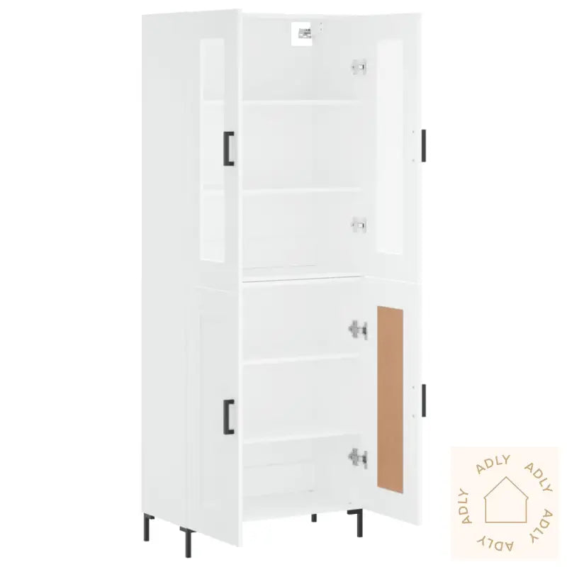 Highboard Hvit 69,5X34X180 Cm Konstruert Tre
