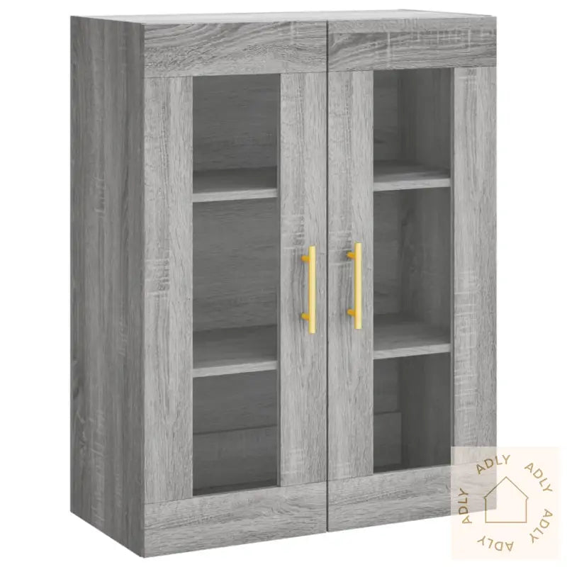 Highboard Grå Sonoma 69,5X34X180 Cm Konstruert Tre