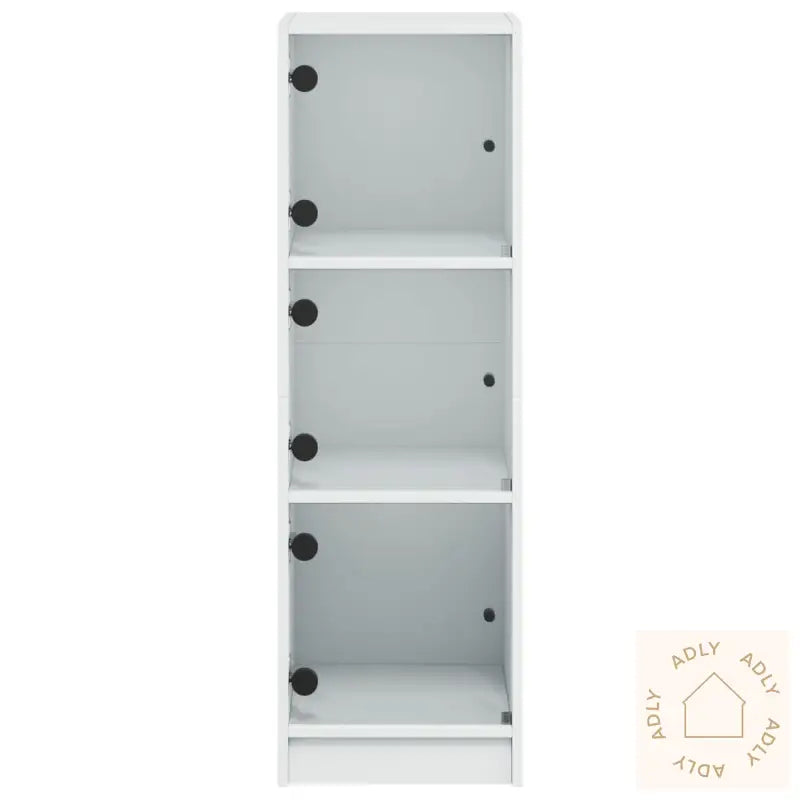 Highboard Med Glassdører Hvit 35X37X109 Cm