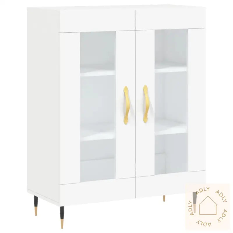 Highboard Hvit 69,5X34X180 Cm Konstruert Tre