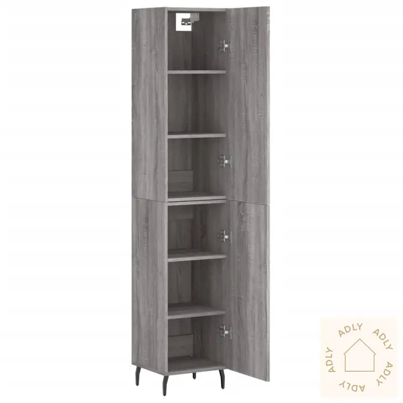 Highboard Grå Sonoma 34,5X34X180 Cm Konstruert Tre
