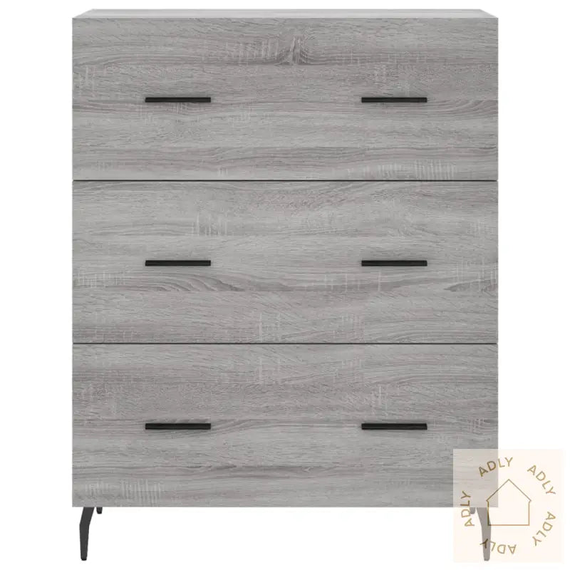 Highboard Grå Sonoma 69,5X34X180 Cm Konstruert Tre