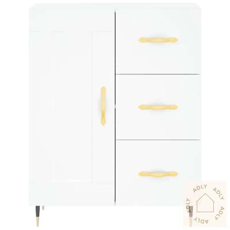 Highboard Hvit 69,5X34X180 Cm Konstruert Tre