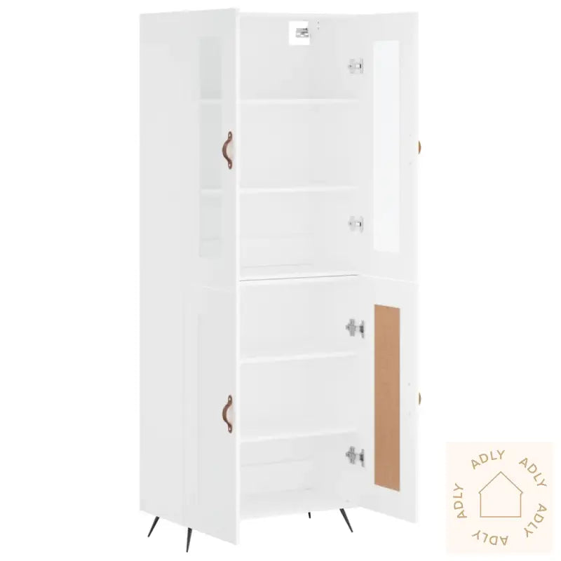 Highboard Hvit 69,5X34X180 Cm Konstruert Tre
