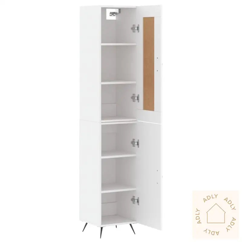 Highboard Hvit 34,5X34X180 Cm Konstruert Tre