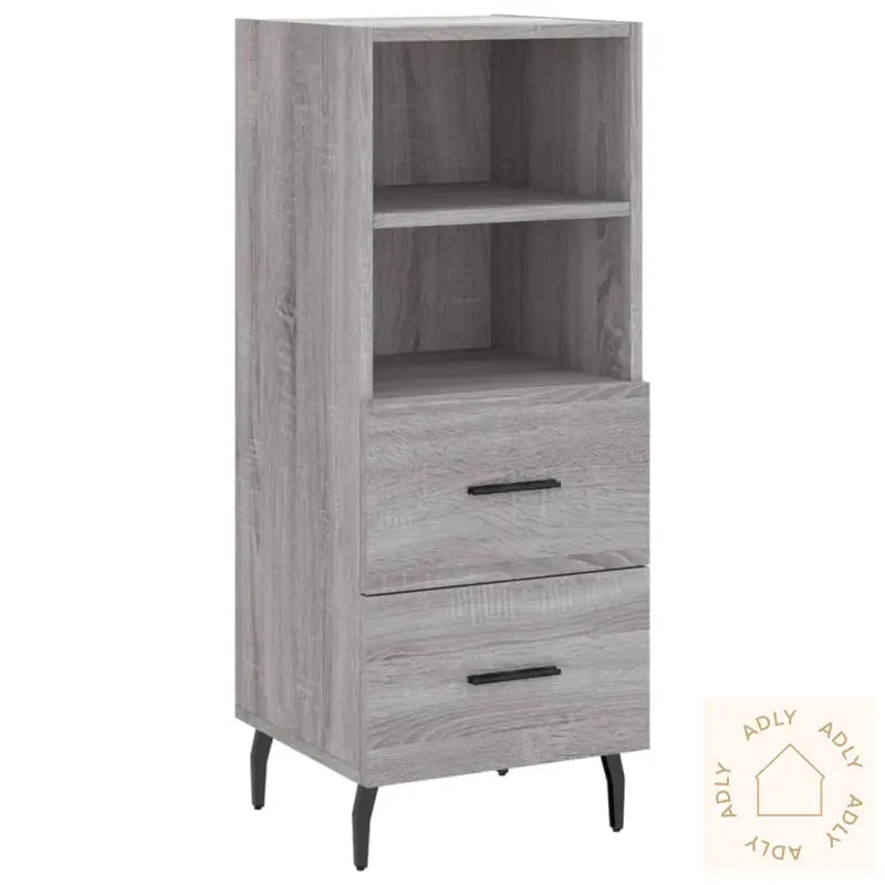 Highboard Grå Sonoma 34,5X34X180 Cm Konstruert Tre