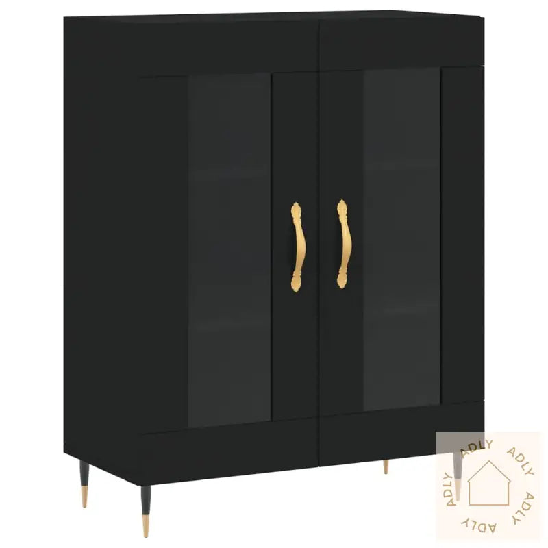 Highboard Svart 69,5X34X180 Cm Konstruert Tre