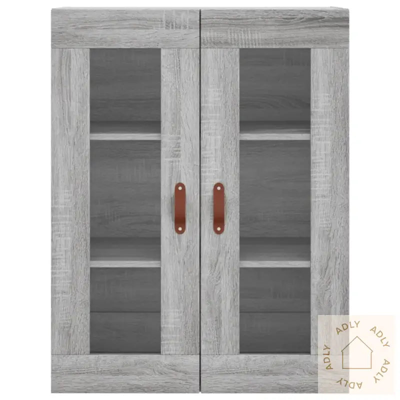 Highboard Grå Sonoma 69,5X34X180 Cm Konstruert Tre