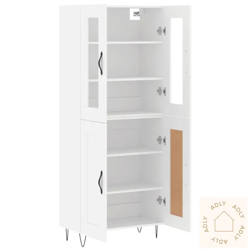 Highboard Hvit 69,5X34X180 Cm Konstruert Tre