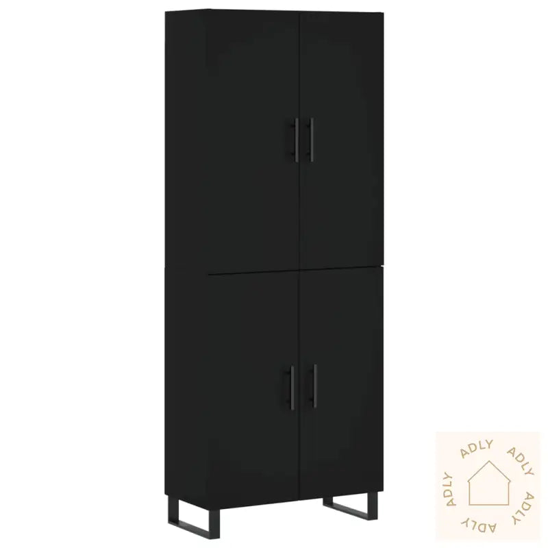 Highboard Svart 69,5X34X180 Cm Konstruert Tre