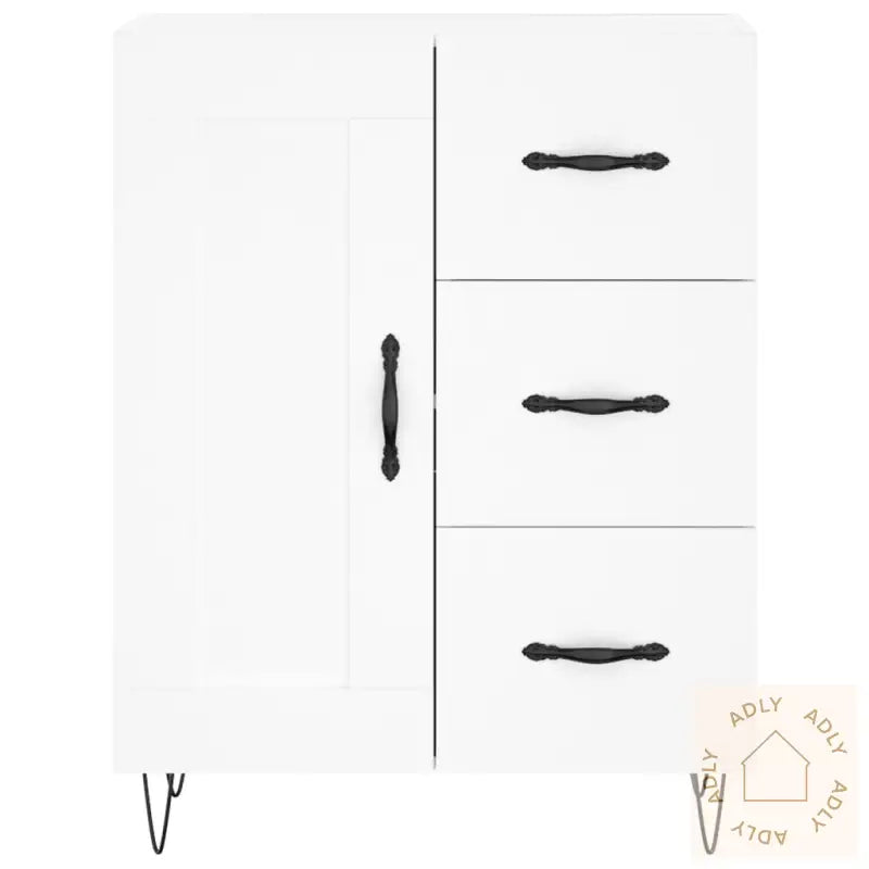Highboard Hvit 69,5X34X180 Cm Konstruert Tre