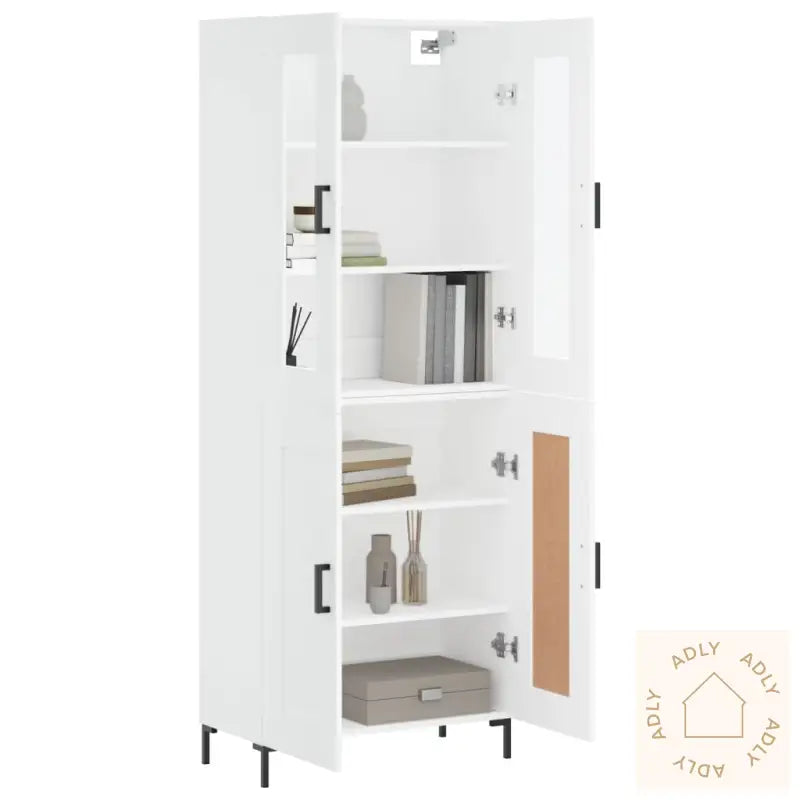 Highboard Hvit 69,5X34X180 Cm Konstruert Tre