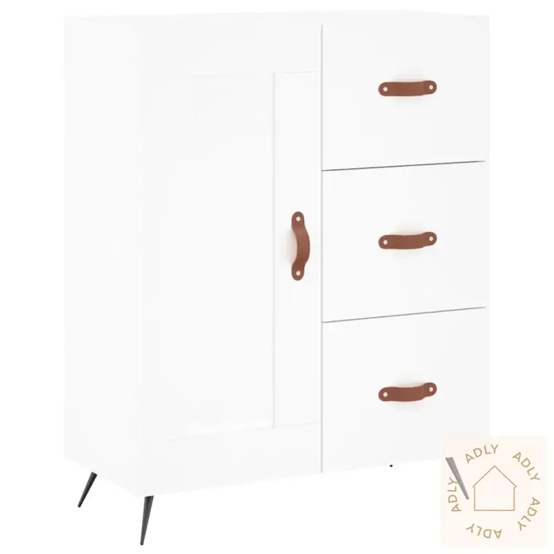 Highboard Hvit 69,5X34X180 Cm Konstruert Tre