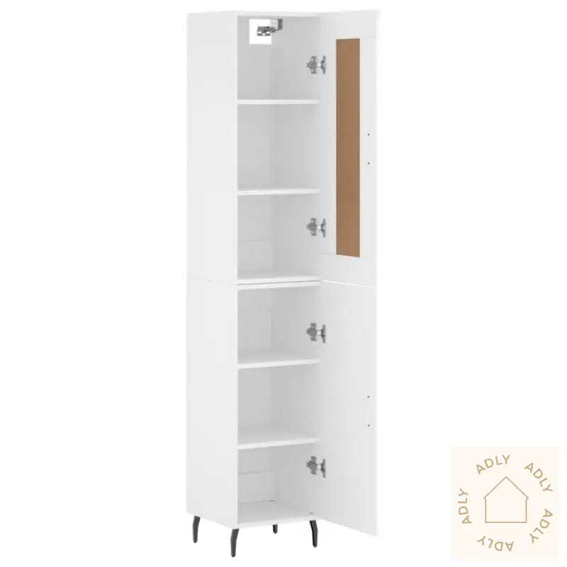 Highboard Hvit 34,5X34X180 Cm Konstruert Tre