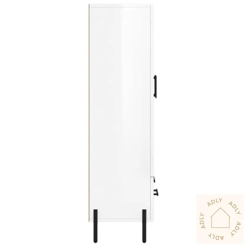 Highboard Høyglans Hvit 69,5X31X115 Cm Konstruert Tre
