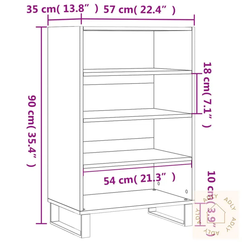 Highboard Svart 57X35X90 Cm Konstruert Tre