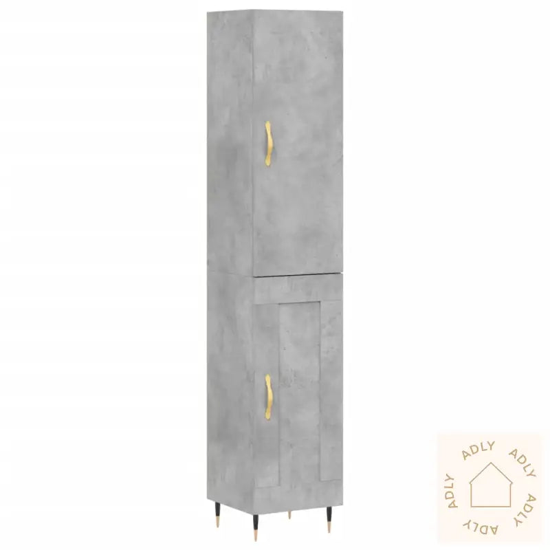Highboard Betonggrå 34,5X34X180 Cm Konstruert Tre