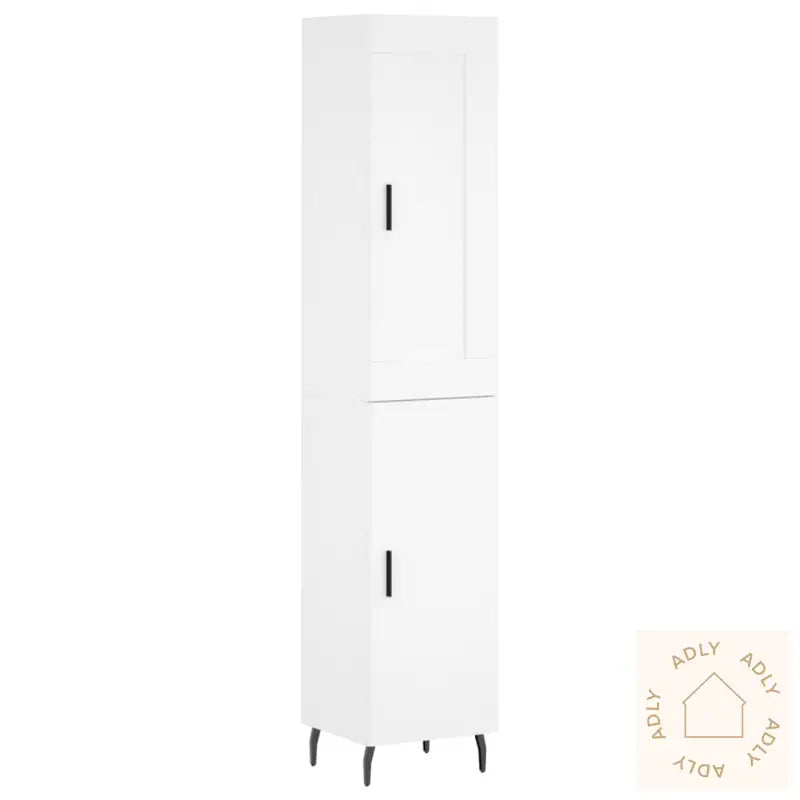 Highboard Hvit 34,5X34X180 Cm Konstruert Tre