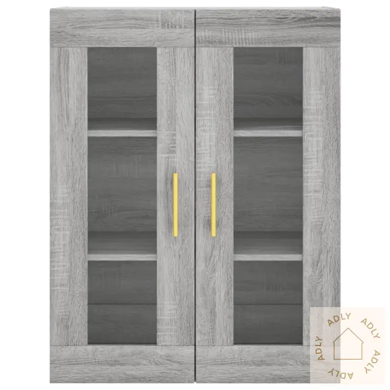 Highboard Grå Sonoma 69,5X34X180 Cm Konstruert Tre
