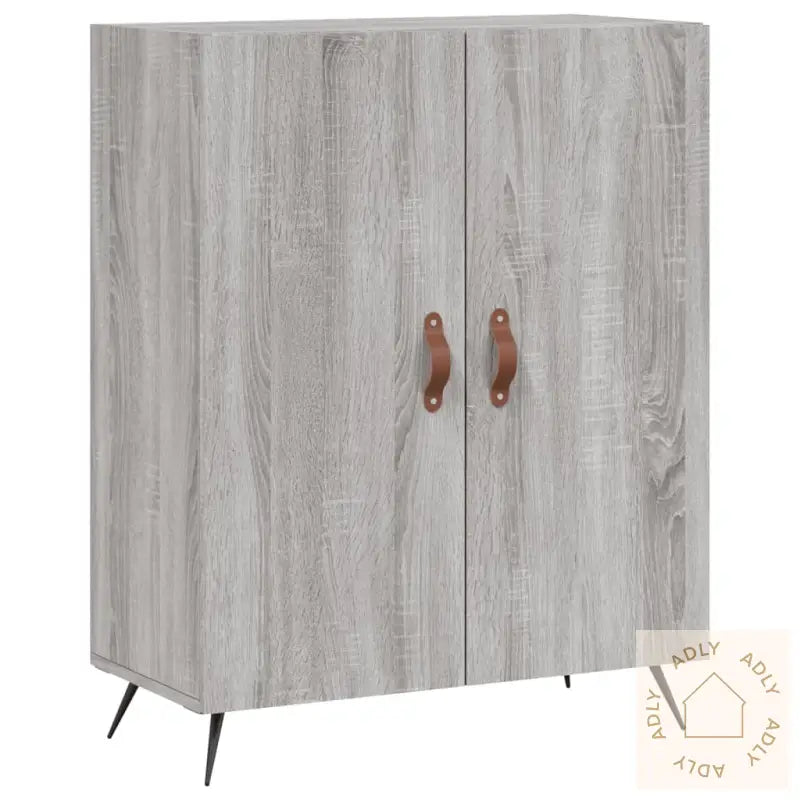 Highboard Grå Sonoma 69,5X34X180 Cm Konstruert Tre