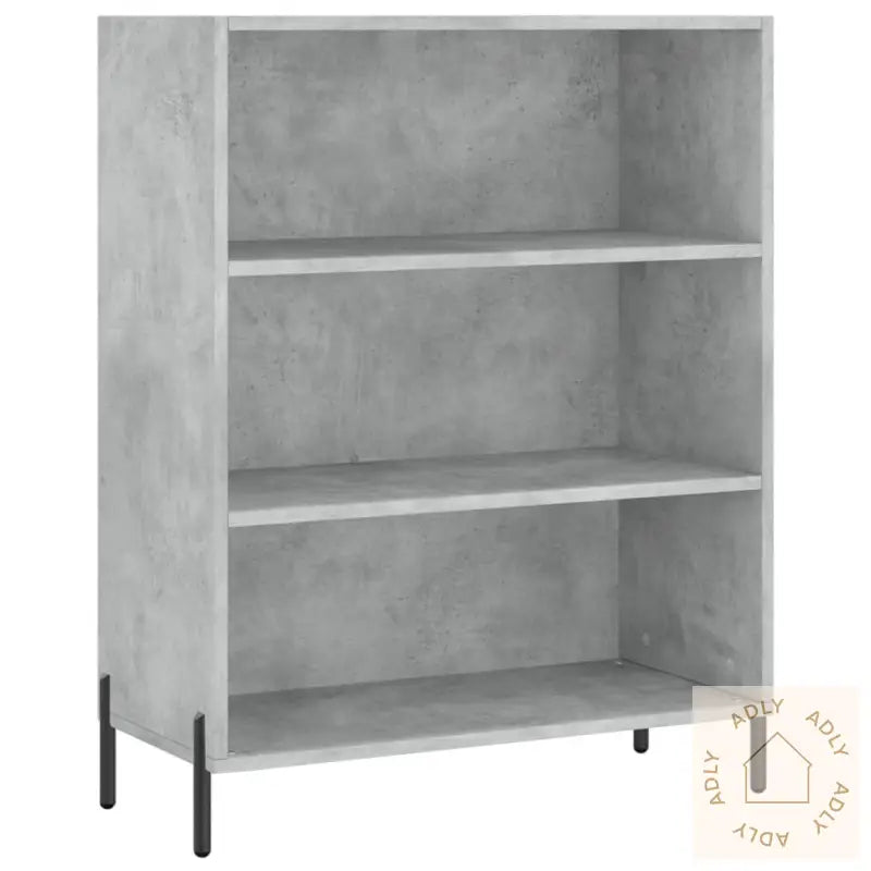 Highboard Betonggrå 69,5X34X180 Cm Konstruert Tre
