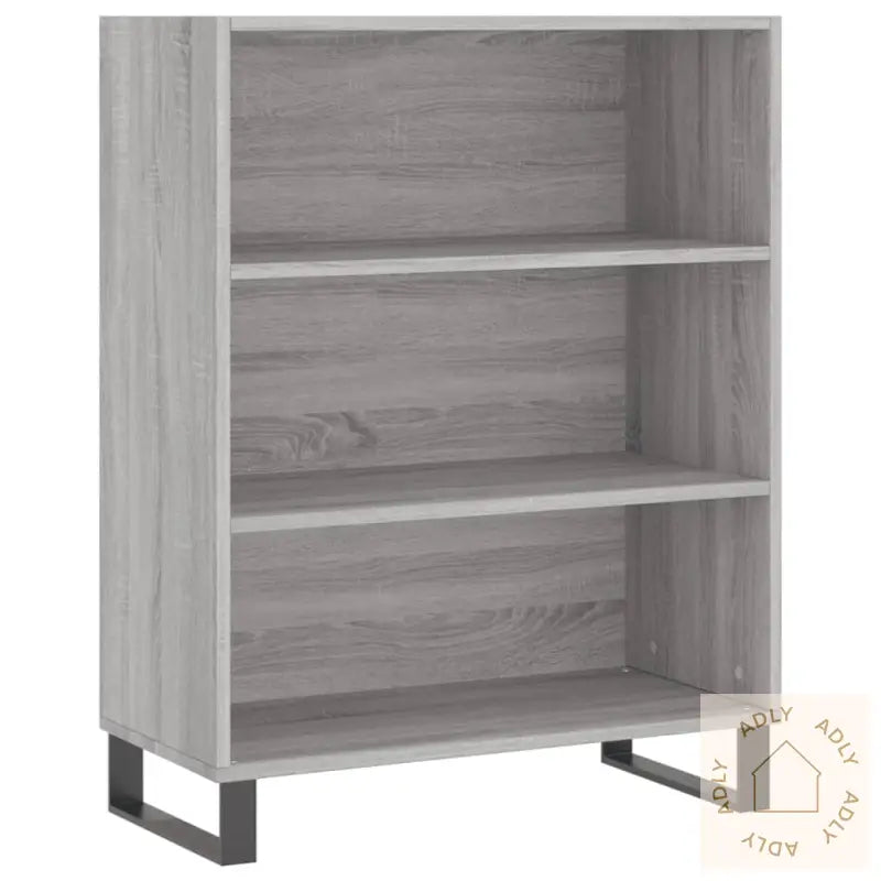 Highboard Grå Sonoma 69,5X34X180 Cm Konstruert Tre