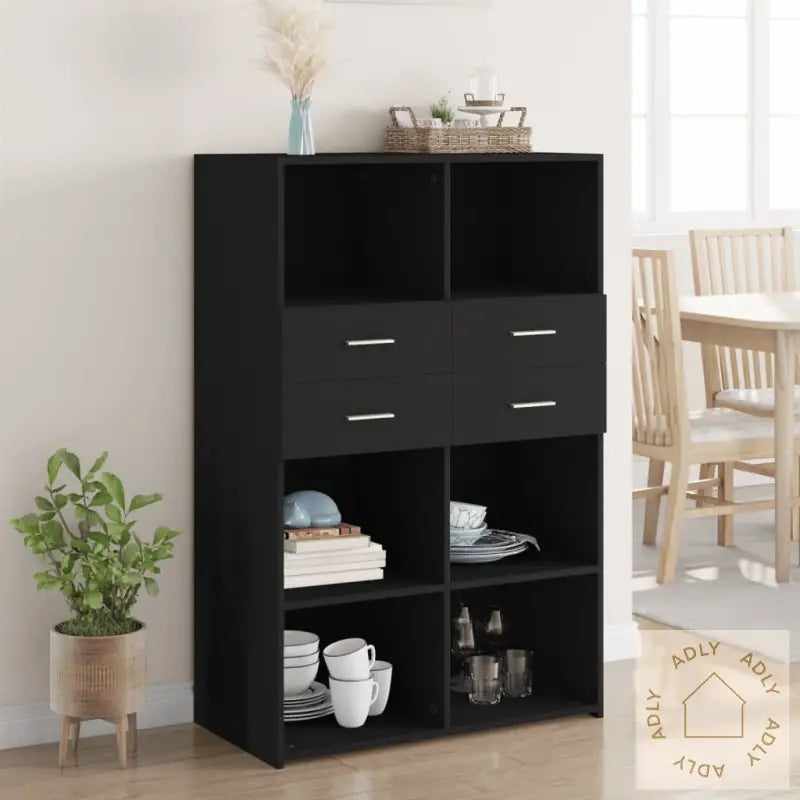 Hylle Svart 80X42,5X124 Cm Konstruert Tre
