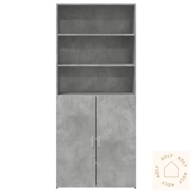 Highboard Betonggrå 80X42,5X185 Cm Konstruert Tre