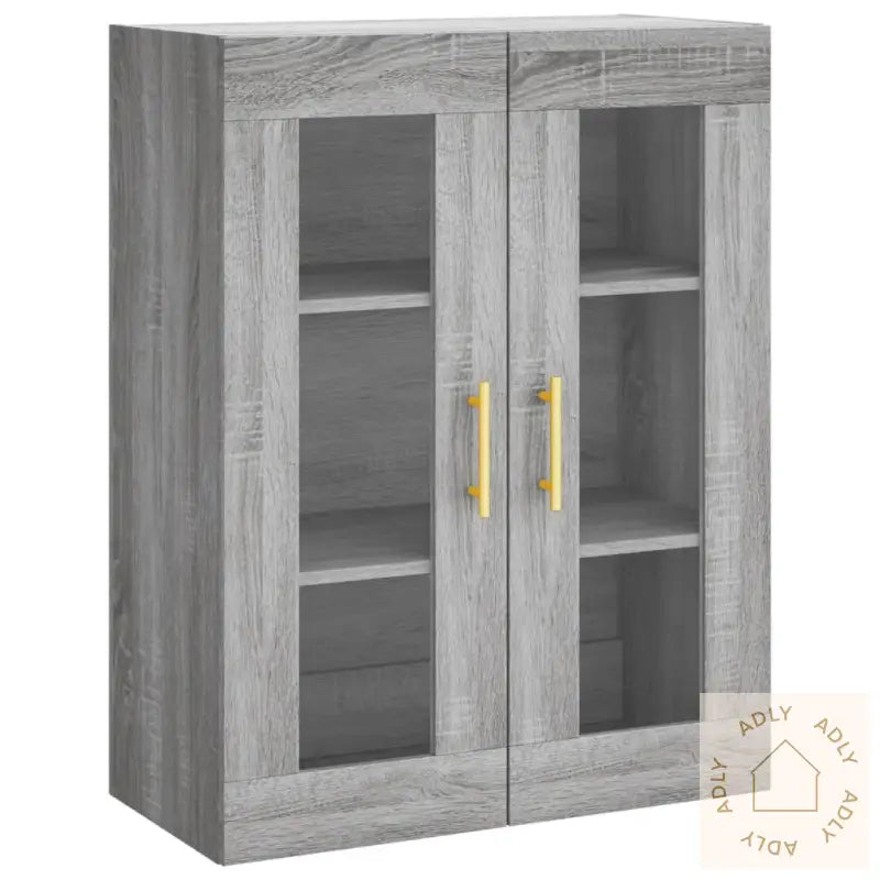 Highboard Grå Sonoma 69,5X34X180 Cm Konstruert Tre