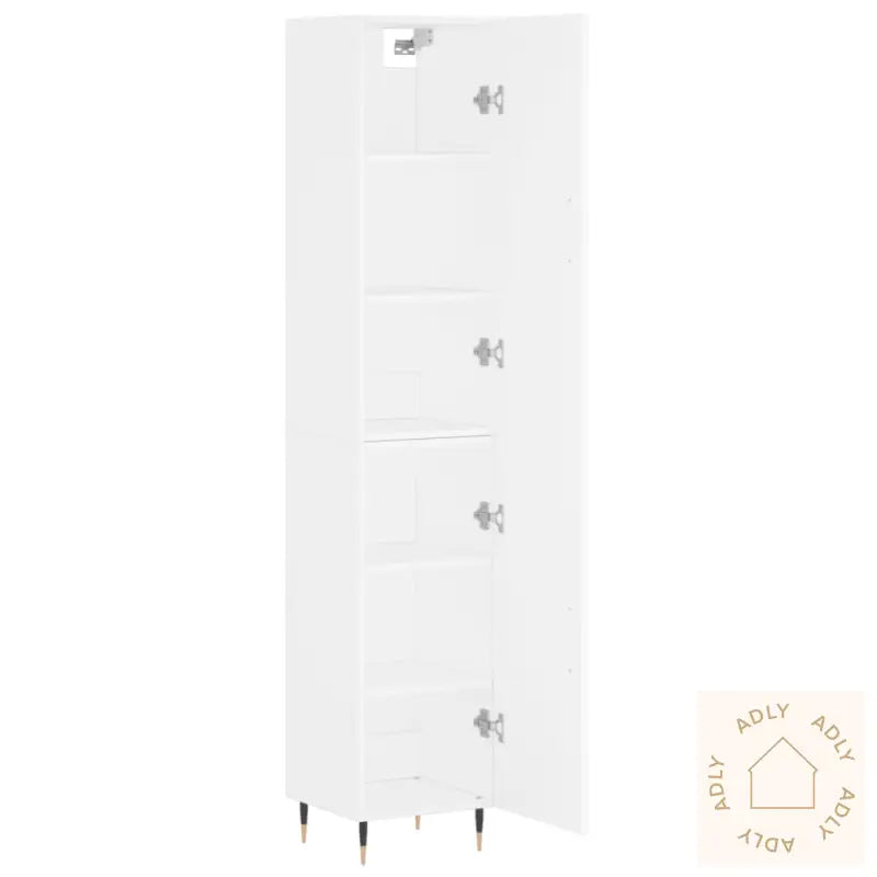 Highboard Hvit 34,5X34X180 Cm Konstruert Tre