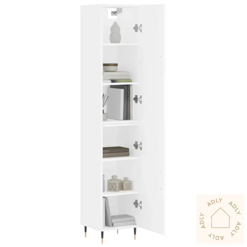 Highboard Hvit 34,5X34X180 Cm Konstruert Tre