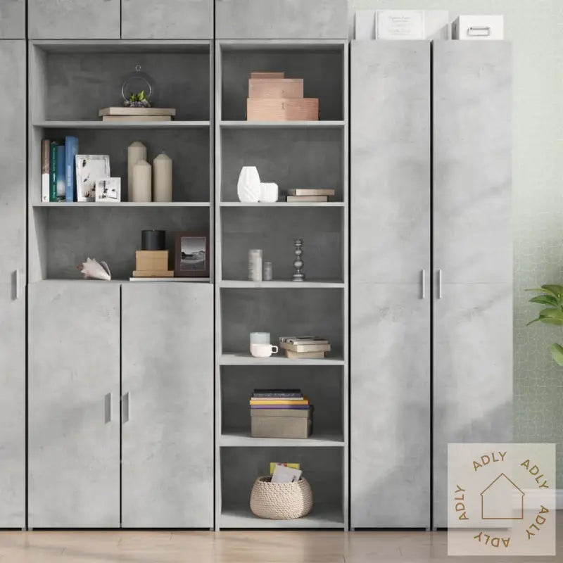 Highboard Betonggrå 50X41X185 Cm Konstruert Tre