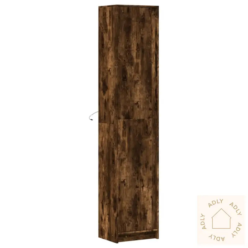 Garderobe Med Led Røkt Eik 41,5X32,5X200 Cm Konstruert Tre