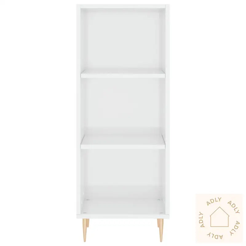 Highboard Høyglans Hvit 34,5X34X180 Cm Konstruert Tre