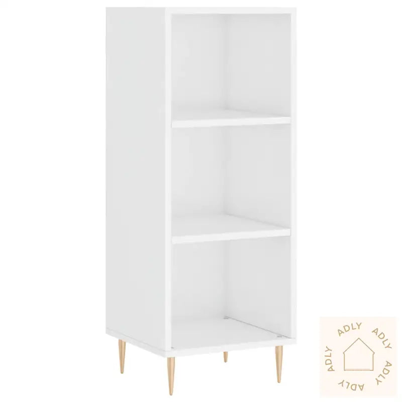 Highboard Høyglans Hvit 34,5X34X180 Cm Konstruert Tre