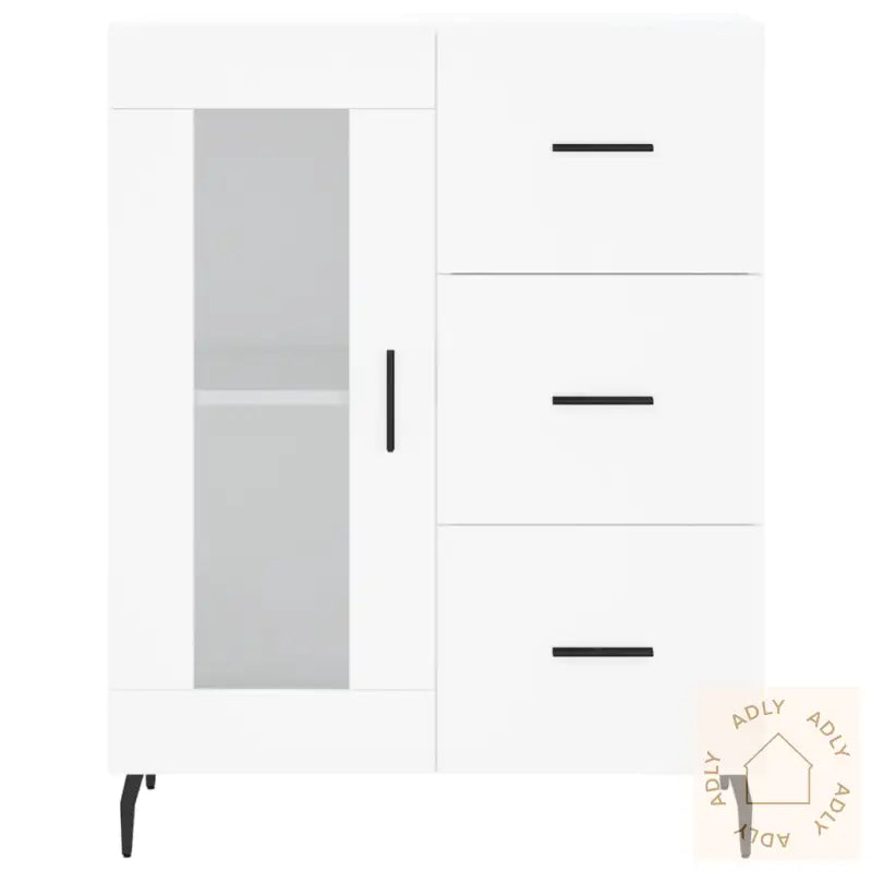 Highboard Hvit 69,5X34X180 Cm Konstruert Tre