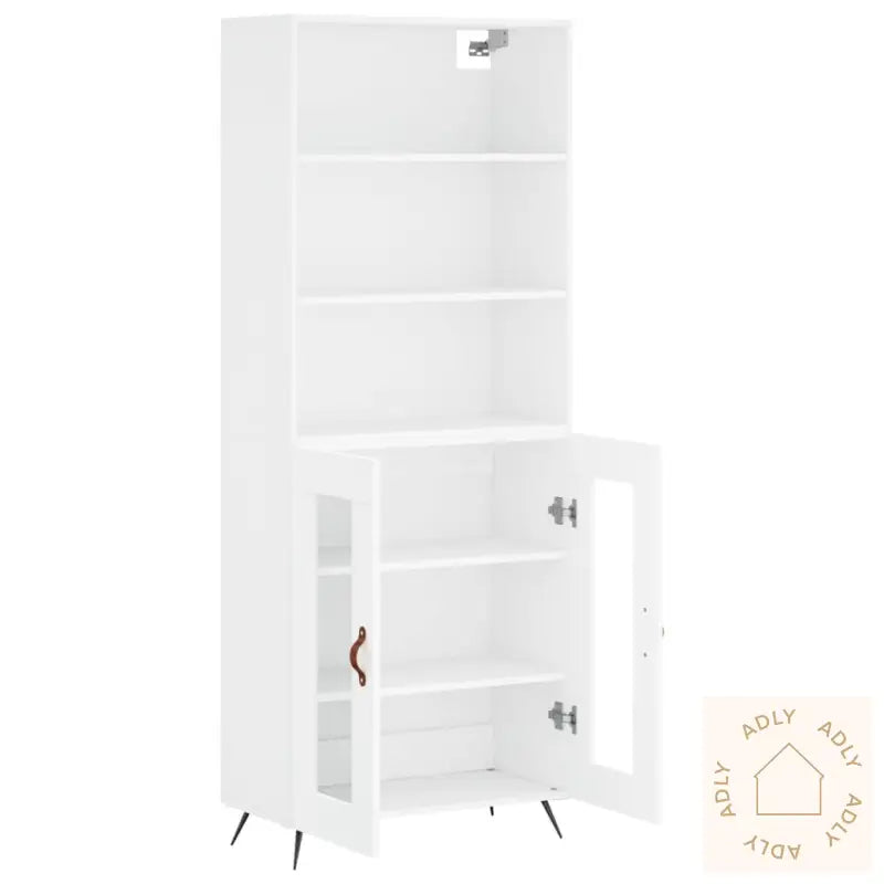 Highboard Hvit 69,5X34X180 Cm Konstruert Tre