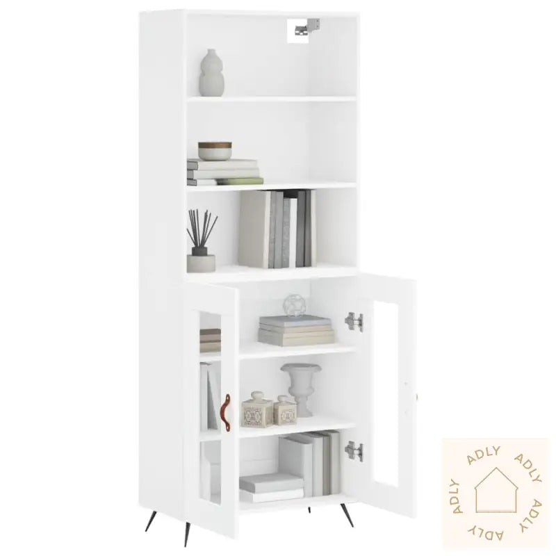 Highboard Hvit 69,5X34X180 Cm Konstruert Tre