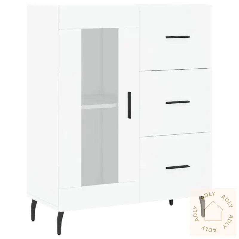 Highboard Hvit 69,5X34X180 Cm Konstruert Tre