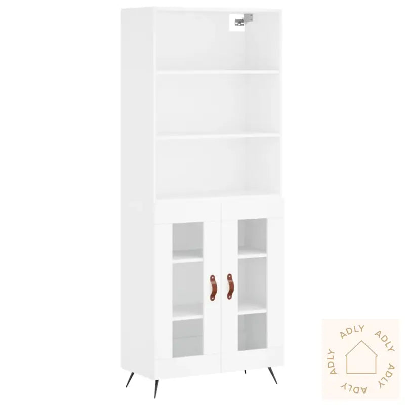 Highboard Hvit 69,5X34X180 Cm Konstruert Tre